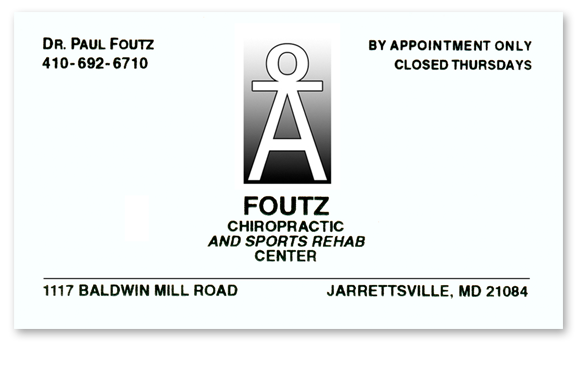 Foutz Chiropractic Business Card